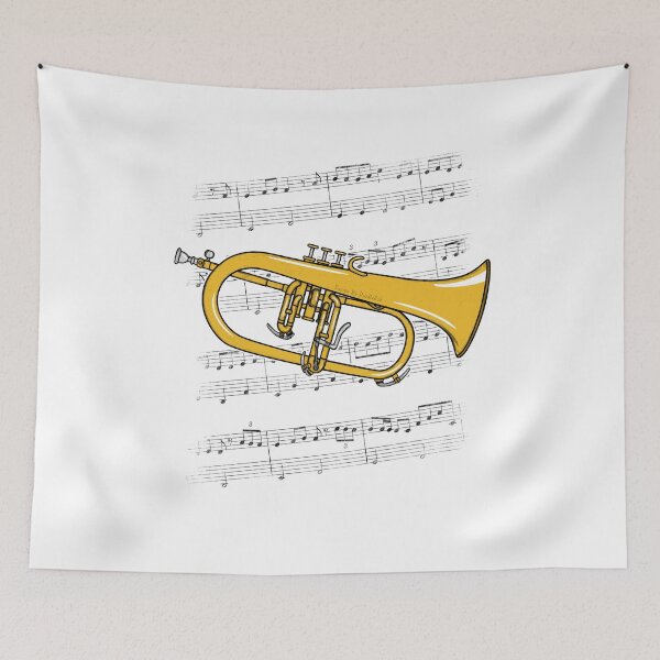 Item preview, Flugelhorn Player Music Notation Hornist Brass Musician (Colour) designed and sold by doodlerob.