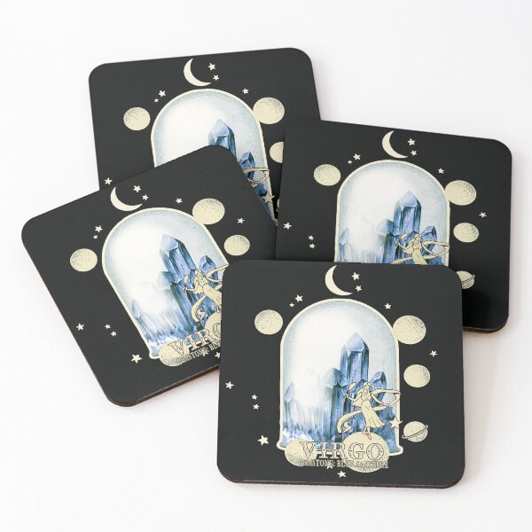 Item preview, Virgo Gemstone: Blue sapphire crystal. Astral design. Black version designed and sold by MINDTHECHERRY.