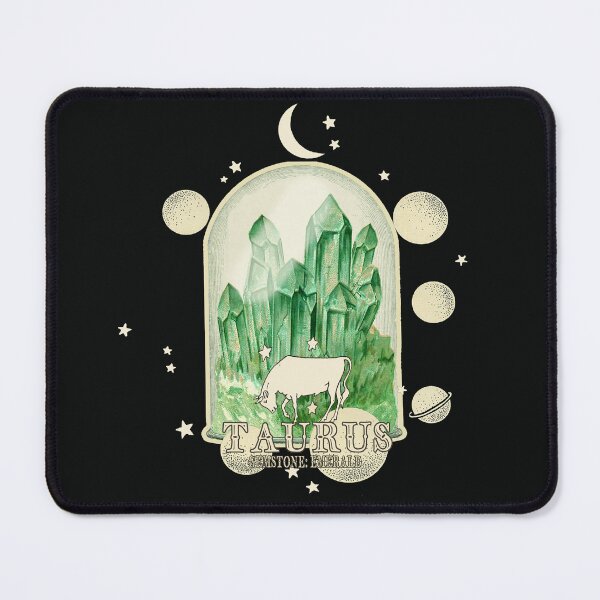 Item preview, Taurus Gemstone: Emerald crystal. Astral design. Black version designed and sold by MINDTHECHERRY.