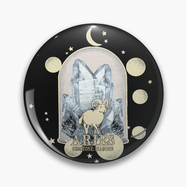 Item preview, Aries Gemstone: Diamond crystal. Astral design. Black version designed and sold by MINDTHECHERRY.