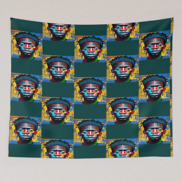 Item preview, Face, black man, painted by dyeing in bright colors designed and sold by AustinJacobsh.
