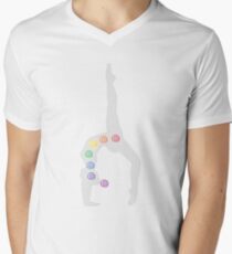 Yoga Pose Seven Chakra Men's V-Neck T-Shirt