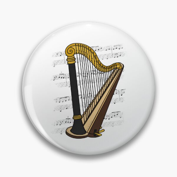 Item preview, Harp Player Music Notation Harpist String Musician (Colour) designed and sold by doodlerob.