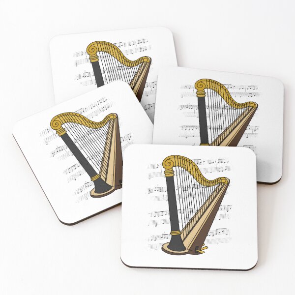 Item preview, Harp Player Music Notation Harpist String Musician (Colour) designed and sold by doodlerob.