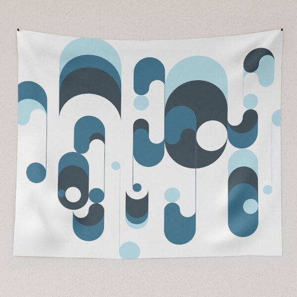 Item preview, Geometric retro light blue designed and sold by COLORTIP.