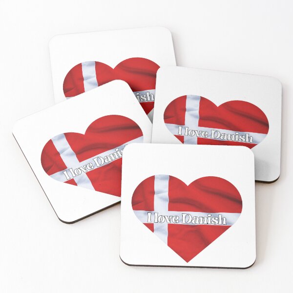 Item preview, I love Danish, heart with Danish flag designed and sold by language-des.