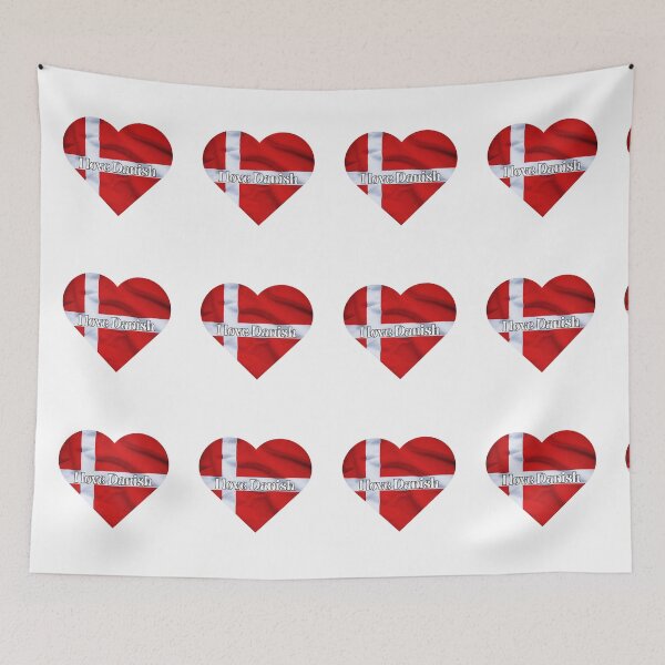 Item preview, I love Danish, heart with Danish flag designed and sold by language-des.