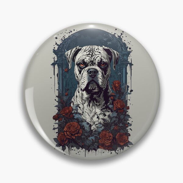 Item preview, Boxer Dog Gothic Floral designed and sold by faunathreads.