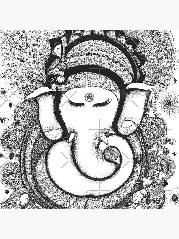 Ganesha Drawing Hinduism Deity Sketch, Ganesha Outline, white, mammal png |  PNGEgg