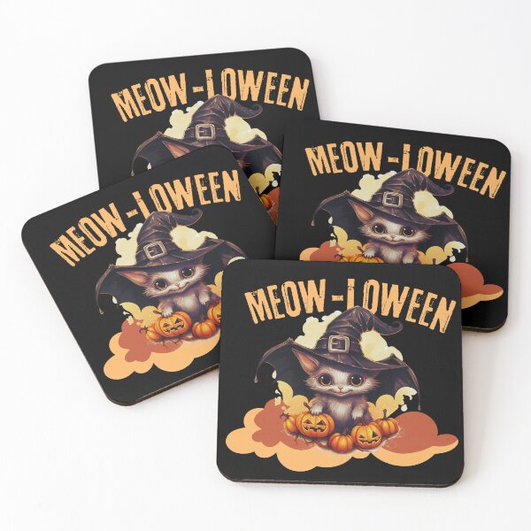 Item preview, Happy Meow Loween cute cat with pumpkin designed and sold by artbyveresca.
