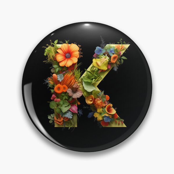 Artikelvorschau, Blumen-K-Anfangsbuchstabe floral entworfen und verkauft von EnigmaStitcher.