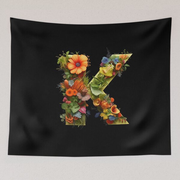 Artikelvorschau, Blumen-K-Anfangsbuchstabe floral entworfen und verkauft von EnigmaStitcher.