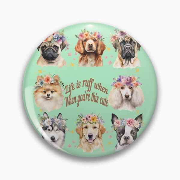 Item preview, Cute dogs with floral crowns designed and sold by NolineXpression.