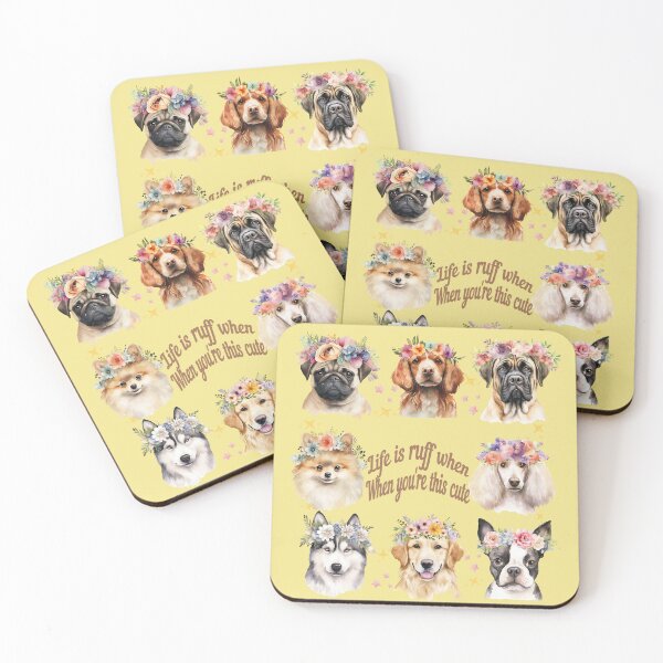 Item preview, Cute dogs with floral crowns designed and sold by NolineXpression.