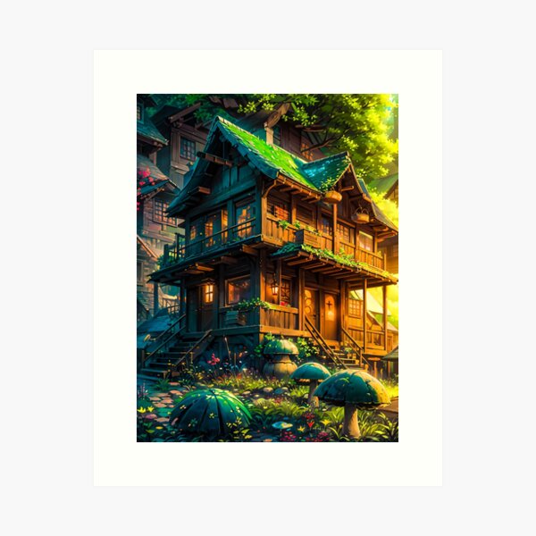 Anime Dream House Poster  Canvas Print for Sale by OrageArts