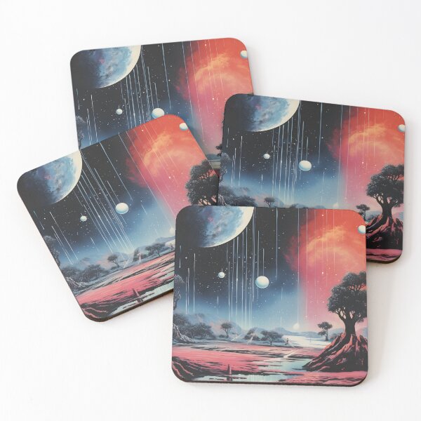 Item preview, Nature's Savannah Landscape and Night Cosmic Sky with Stars and Planets designed and sold by Je-we.