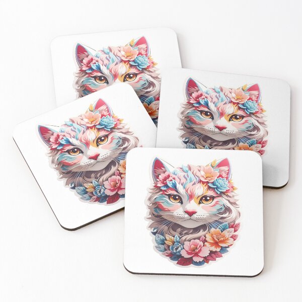 Item preview, Cute Cat with Flowers and Starry Fur designed and sold by iladyclothing.