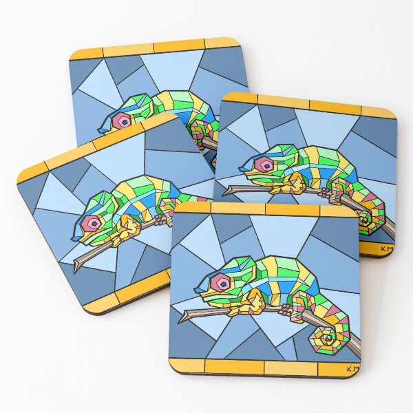 Item preview, Stain glass Style Chameleon designed and sold by Kendra Malcolm.