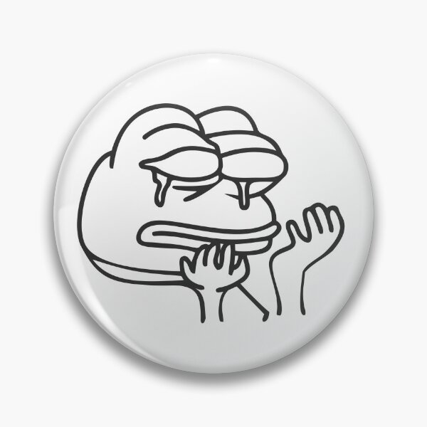 Item preview, Frog funny meme pepe crying reaction sad icon designed and sold by UniqueDesignOK.