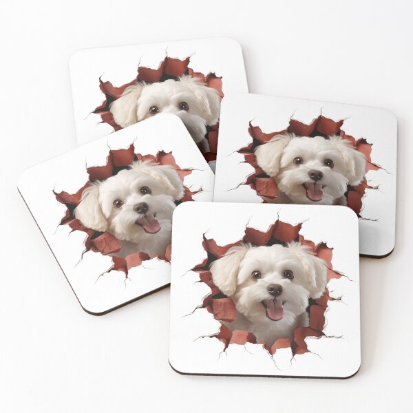Item preview, Maltese Dog breed Popping Out of The Wall #3 designed and sold by DogDigiArt.