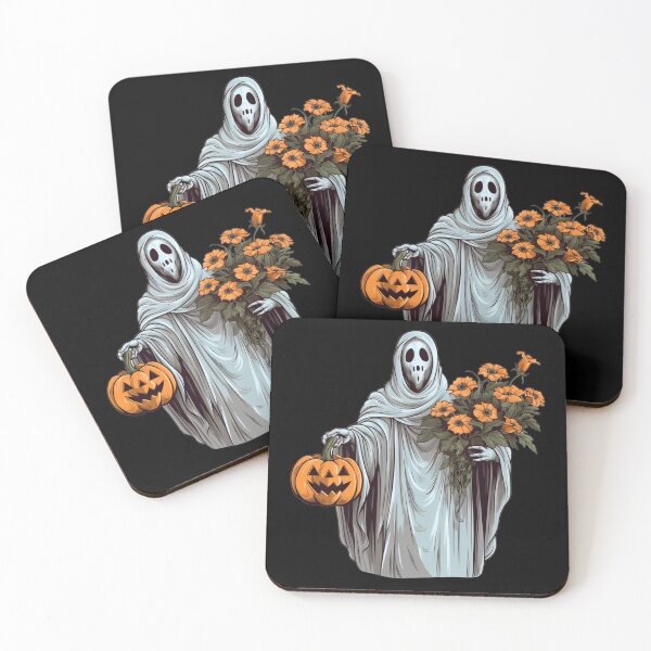 Item preview, Vintage Floral Ghost Halloween with Pumpkin designed and sold by ArtFromBeyond.
