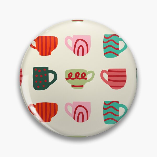Artikelvorschau, Modernes minimalistisches Teetassen-Partymuster (rot/grün/rosa) entworfen und verkauft von Design Minds Boutique.