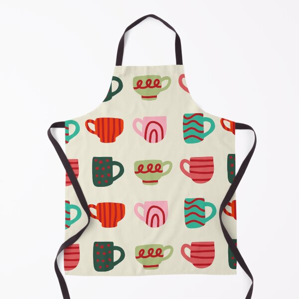 Artikelvorschau, Modernes minimalistisches Teetassen-Partymuster (rot/grün/rosa) entworfen und verkauft von Design Minds Boutique.