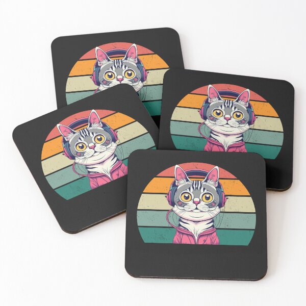 Item preview, Cute cat wearing headphones designed and sold by Clouth Clothing  ⭐⭐⭐⭐⭐.
