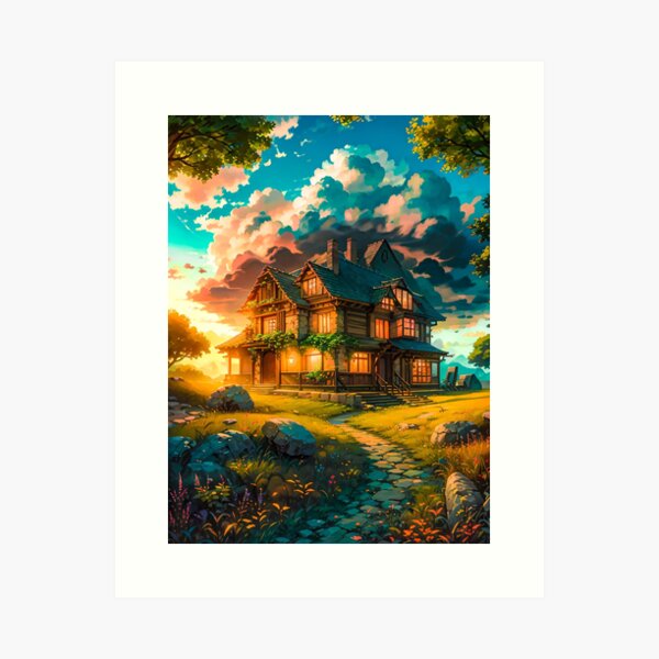 Anime Dream House Poster  Canvas Print for Sale by OrageArts