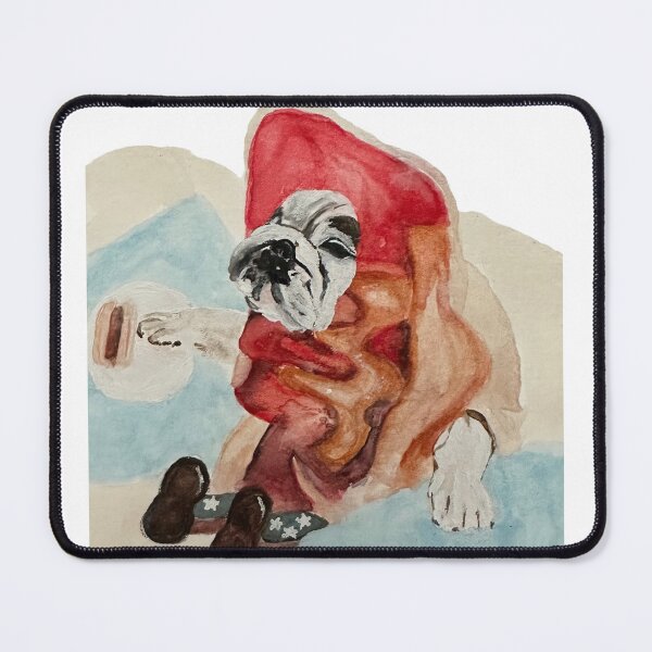 Item preview, Eggnog the Bulldog in a Hot Dog Suit designed and sold by beckytarbox.