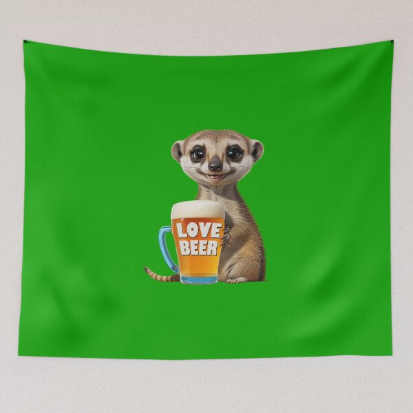 Item preview, Cute Meerkat With A Beer Mug designed and sold by likbatonboot.