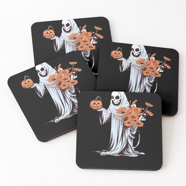 Item preview, Vintage Floral Ghost Halloween with Pumpkin designed and sold by ArtFromBeyond.