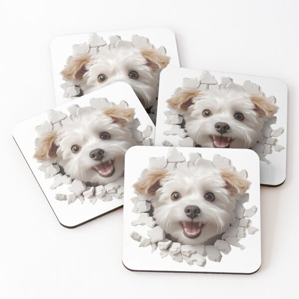 Item preview, Maltese Dog breed Popping Out of The Wall #4 designed and sold by DogDigiArt.