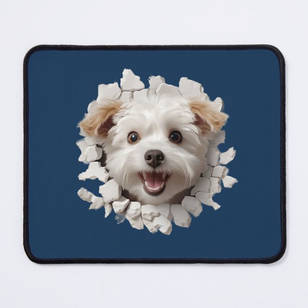 Item preview, Maltese Dog breed Popping Out of The Wall #4 designed and sold by DogDigiArt.