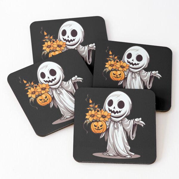 Item preview, Vintage Floral Ghost Halloween with Pumpkin designed and sold by ArtFromBeyond.