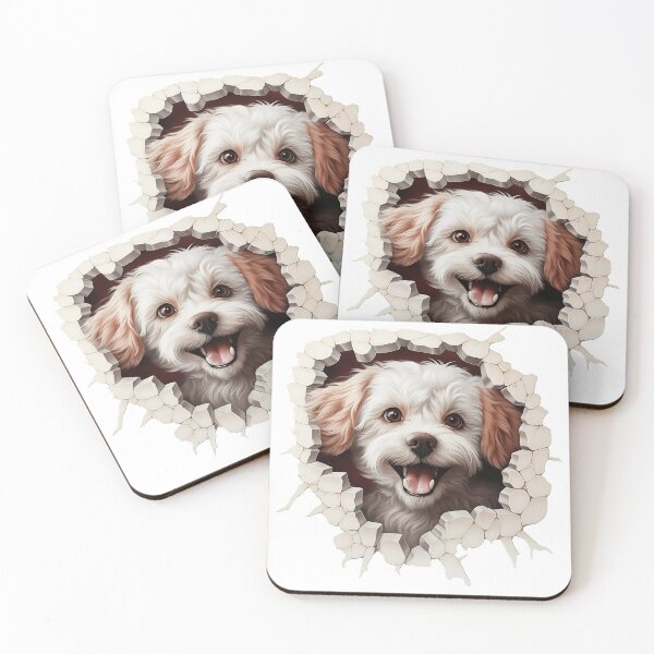 Item preview, Maltese Dog breed Popping Out of The Wall #5 designed and sold by DogDigiArt.