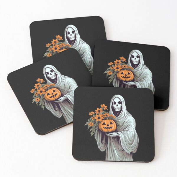 Item preview, Vintage Floral Ghost Halloween with Pumpkin designed and sold by ArtFromBeyond.