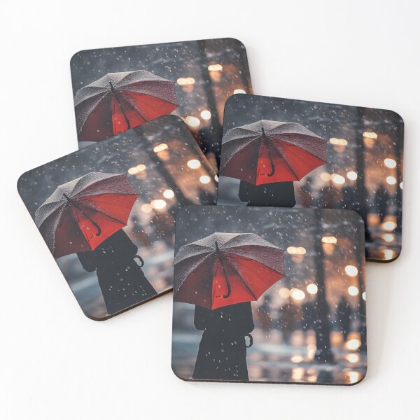 Item preview, Winter red umbrella print designed and sold by dcrc.