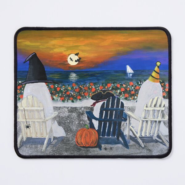 Item preview, Whimsical Painting of A Ghost Family Watching a Sunset - Halloween Image designed and sold by bellamells.