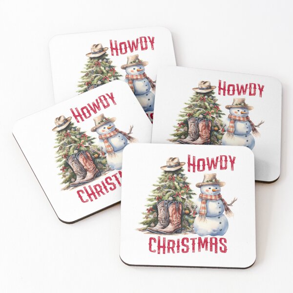 Item preview, Howdy Christmas Western Cowboy Snowman designed and sold by ColorFlowArt.