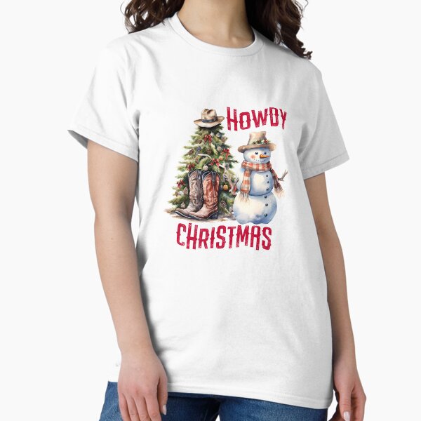 Item preview, Howdy Christmas Western Cowboy Snowman designed and sold by ColorFlowArt.