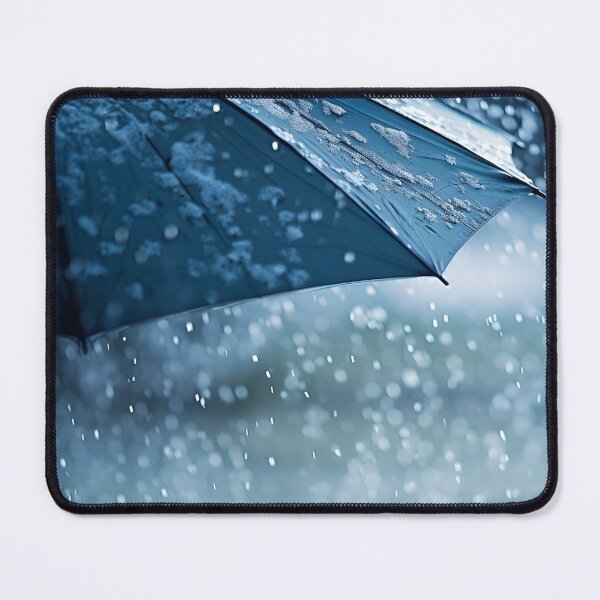 Item preview, Blue umbrella in the rain print designed and sold by dcrc.
