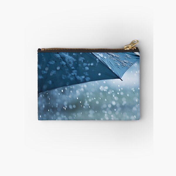 Item preview, Blue umbrella in the rain print designed and sold by dcrc.