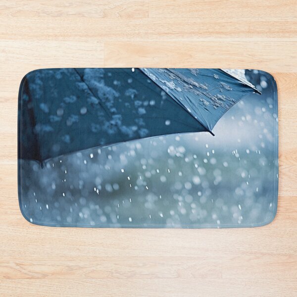 Item preview, Blue umbrella in the rain print designed and sold by dcrc.