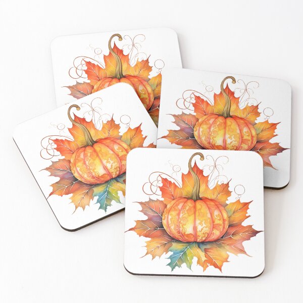 Item preview, Watercolor Pumpkin in Autumn Leaves designed and sold by Promagine.
