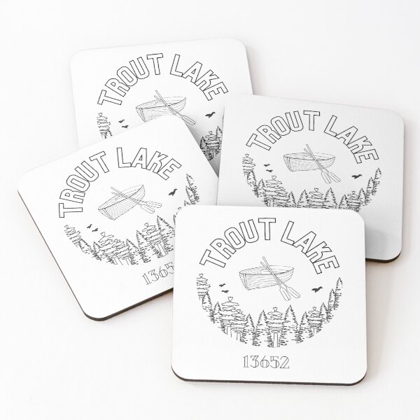 Item preview, Trout Lake 13652 row boat pine trees birds  designed and sold by CreativeCurious.