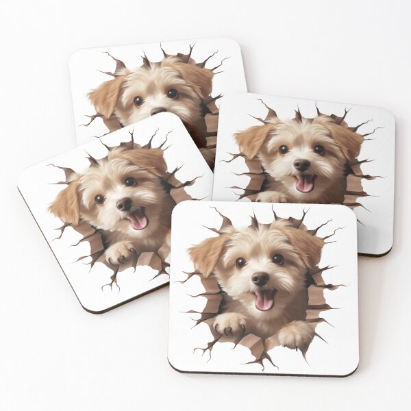 Item preview, Maltese Dog breed Popping Out of The Wall #6 designed and sold by DogDigiArt.