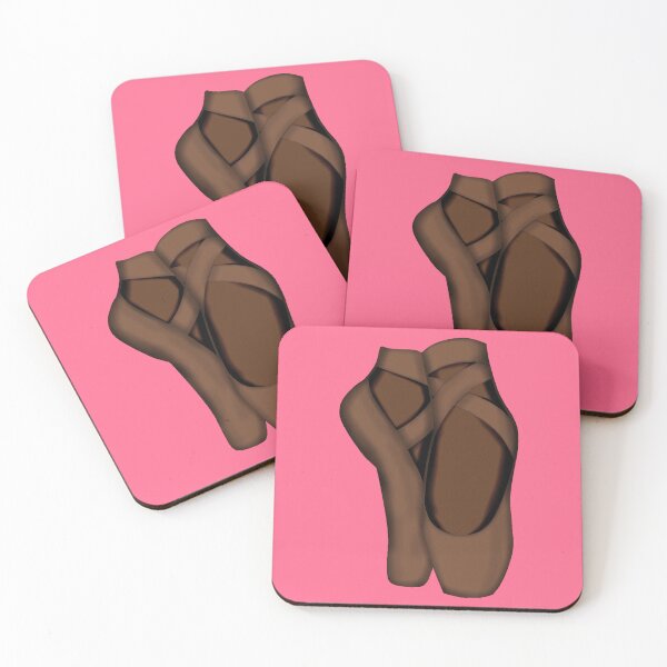 Item preview, Brown Pointe shoes on feet on bright pink designed and sold by threadconnect.