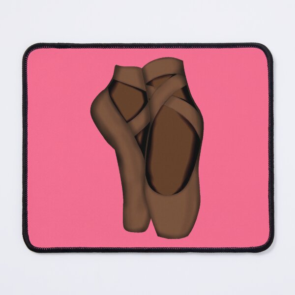 Item preview, Brown Pointe shoes on feet on bright pink designed and sold by threadconnect.