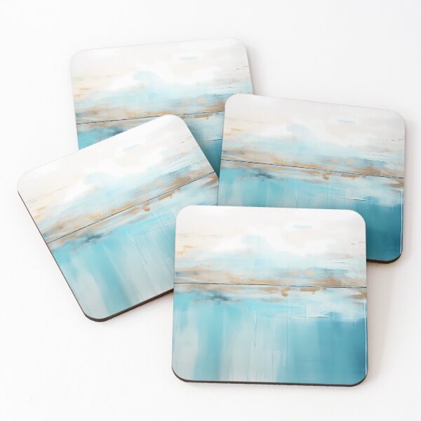 Item preview, Beach Abstract Painting Blue designed and sold by ColorFlowArt.